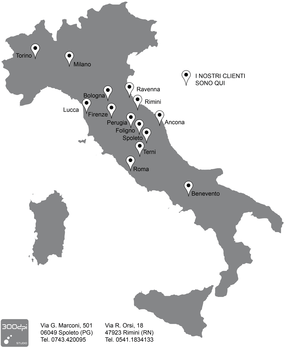 300dpi STUDIO - Mappa Clienti in Italia