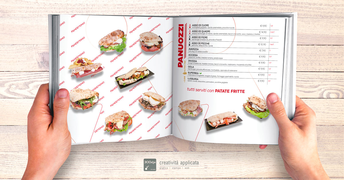 Copertina menu estivo Pandemonio 2022 grafica e stampa - 300dpi STUDIO