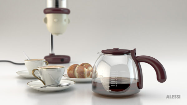 Composizione 3d caffettiera per solubile Gio by Alessi