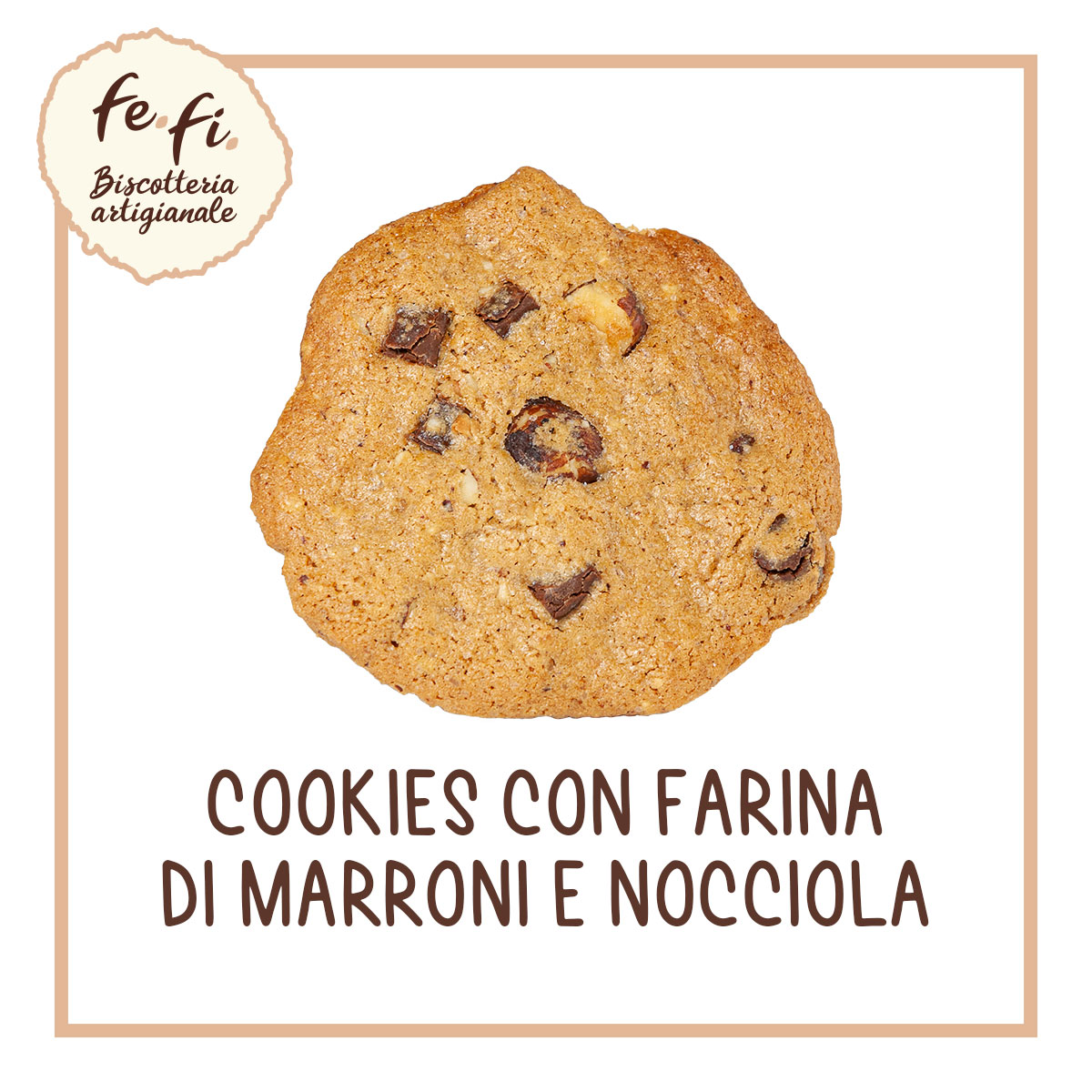 Cookies con farina di marroni e nocciola – Biscotteria Artigianale Fe.Fi. Spoleto