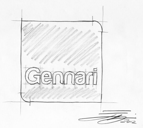 Disegno a mano di Emanuele Nonni: logo Gennari