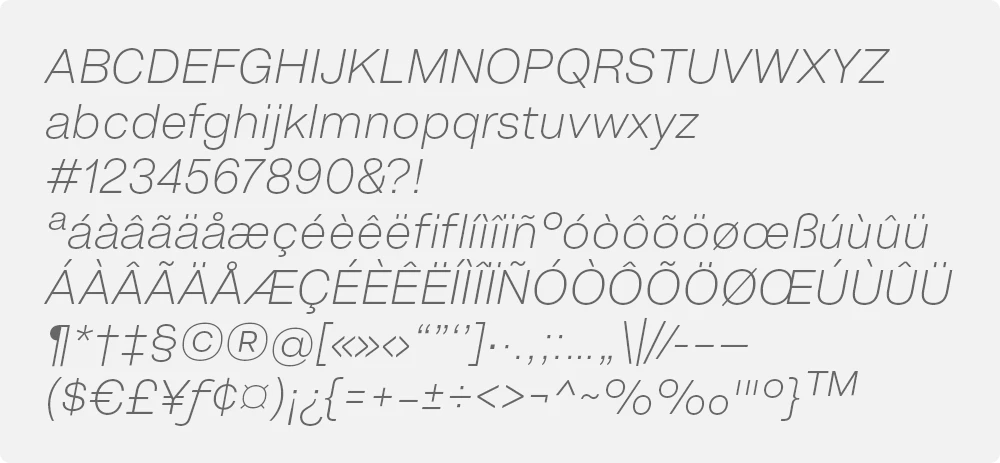 Font Tecnokar - light italic