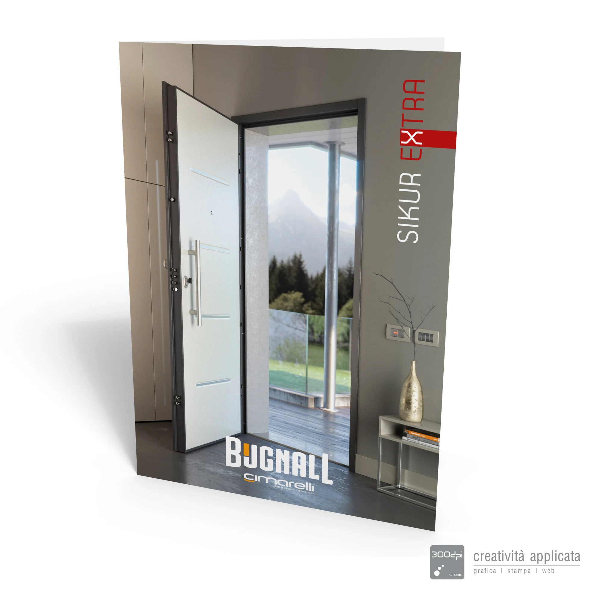 Grafica pieghevole porte blindate SIKUR EXTRA - Bugnall-Cimarelli - 300dpi STUDIO