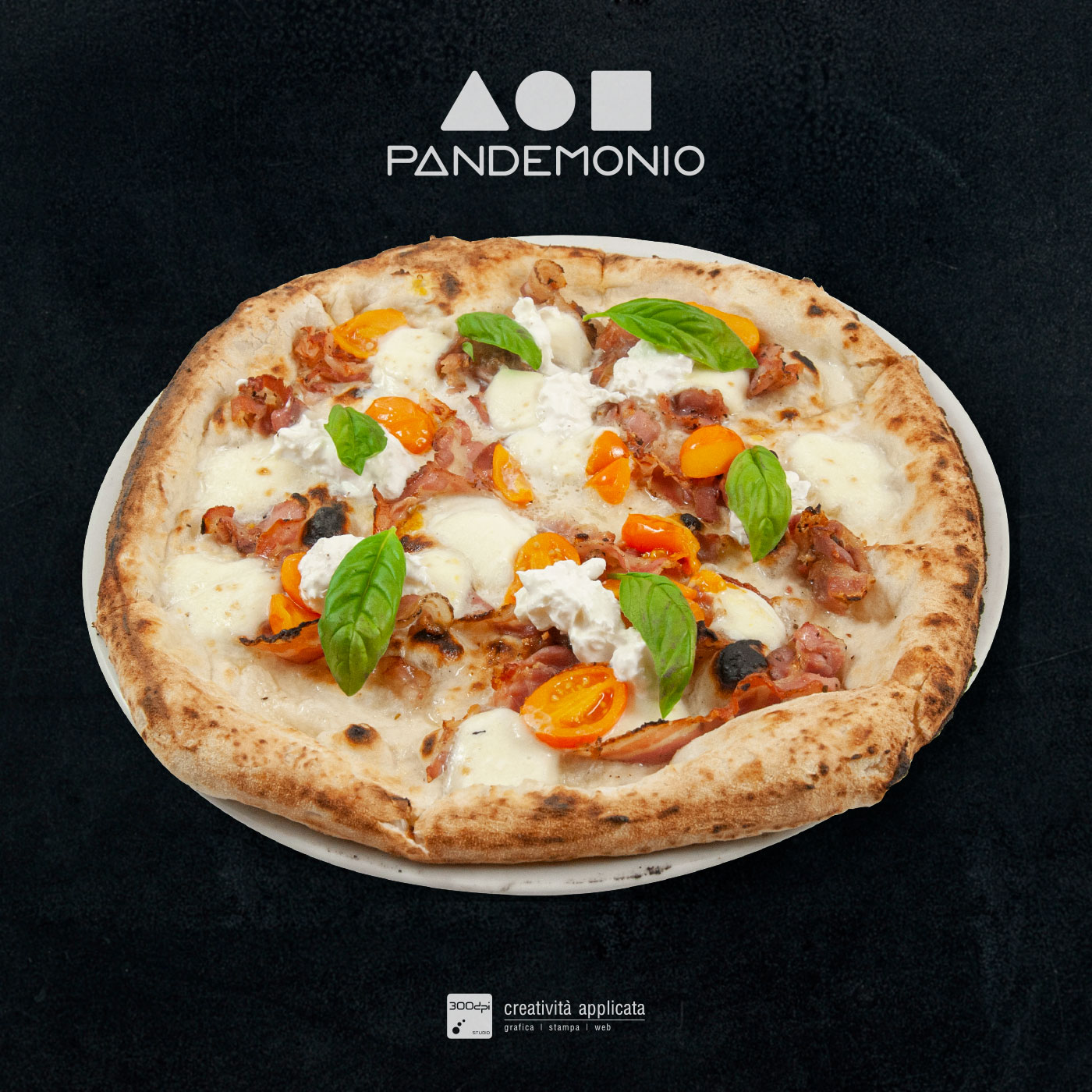 Pizza mozzarella e pancetta Pandemonio – 300dpi STUDIO Spoleto-Rimini