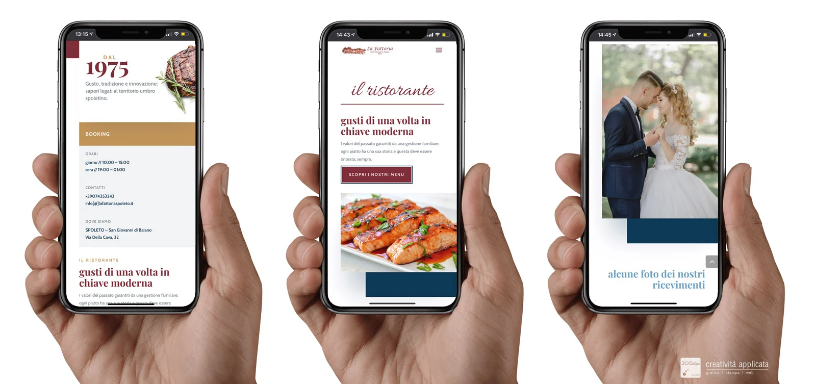 Realizzazione siti web Spoleto - 300dpiSTUDIO: La Fattoria - ristorante - albergo - pizzeria