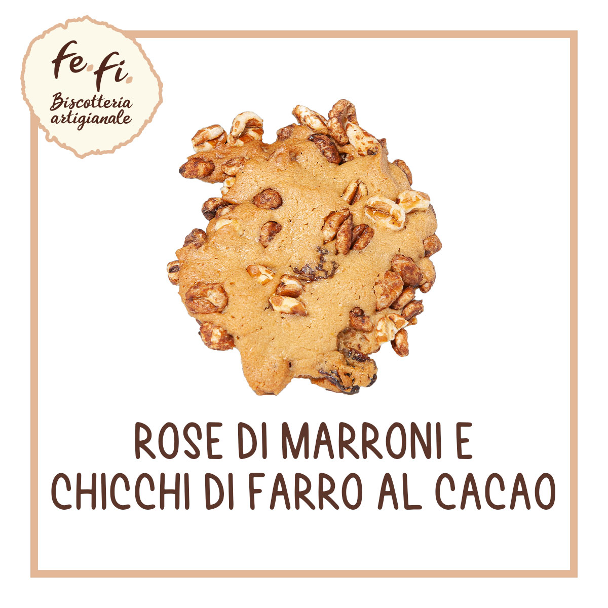 Rose di Marroni e Chicchi di Farro al Cacao – Biscotteria Artigianale Fe.Fi. Spoleto