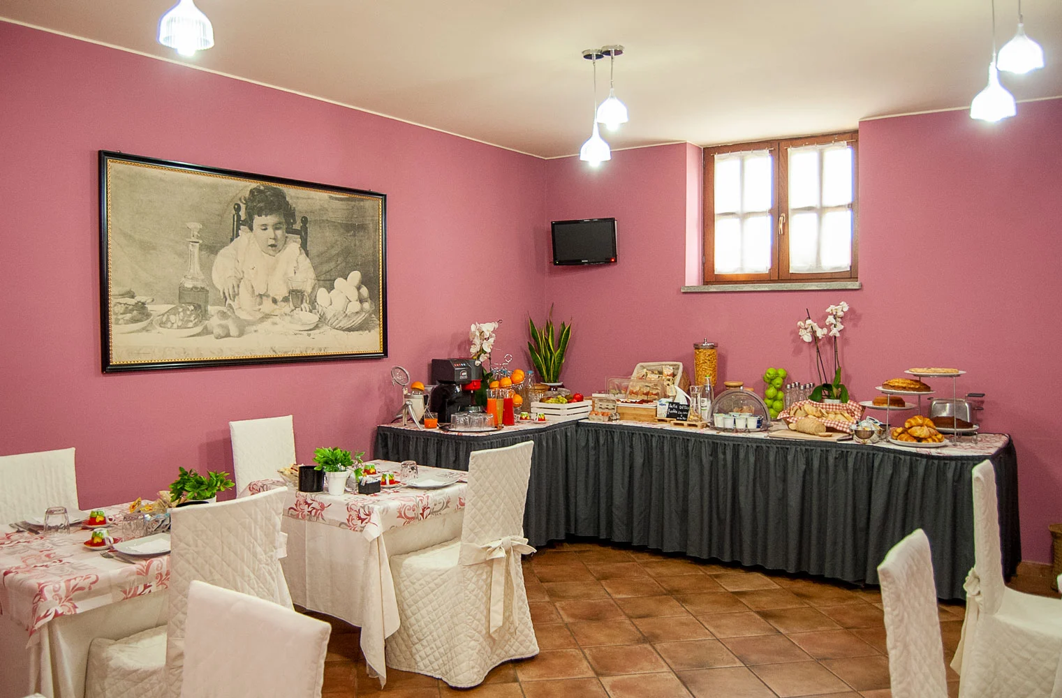 La Fattoria Spoleto: sala colazione - Ristorante - Pizzeria - Albergo