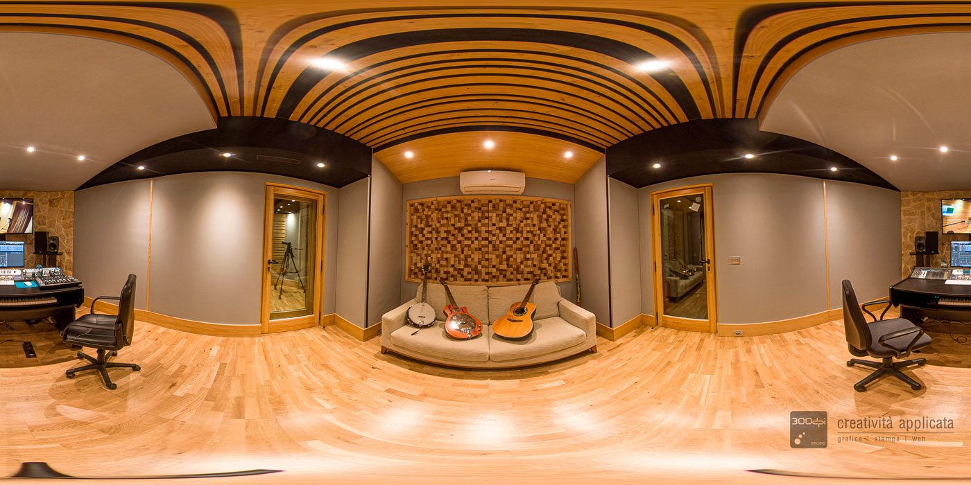 Sala regia studio di registrazione scatto a 360°