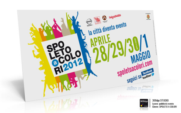 Grafica manifesto 6x3 mt. per evento Spoleto a Colori