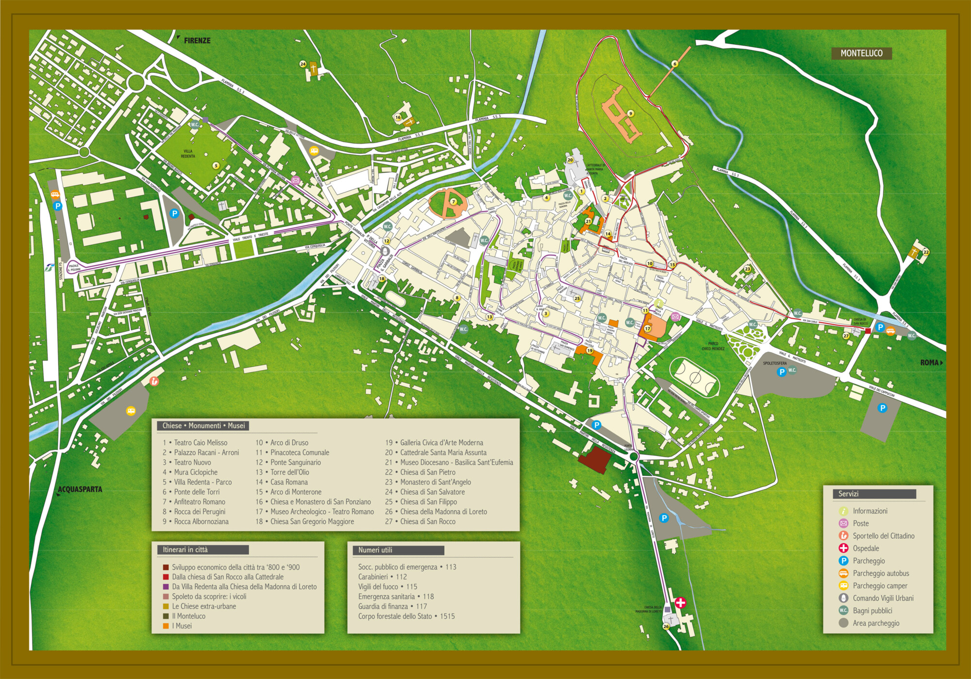 Spoleto Mappa turistica