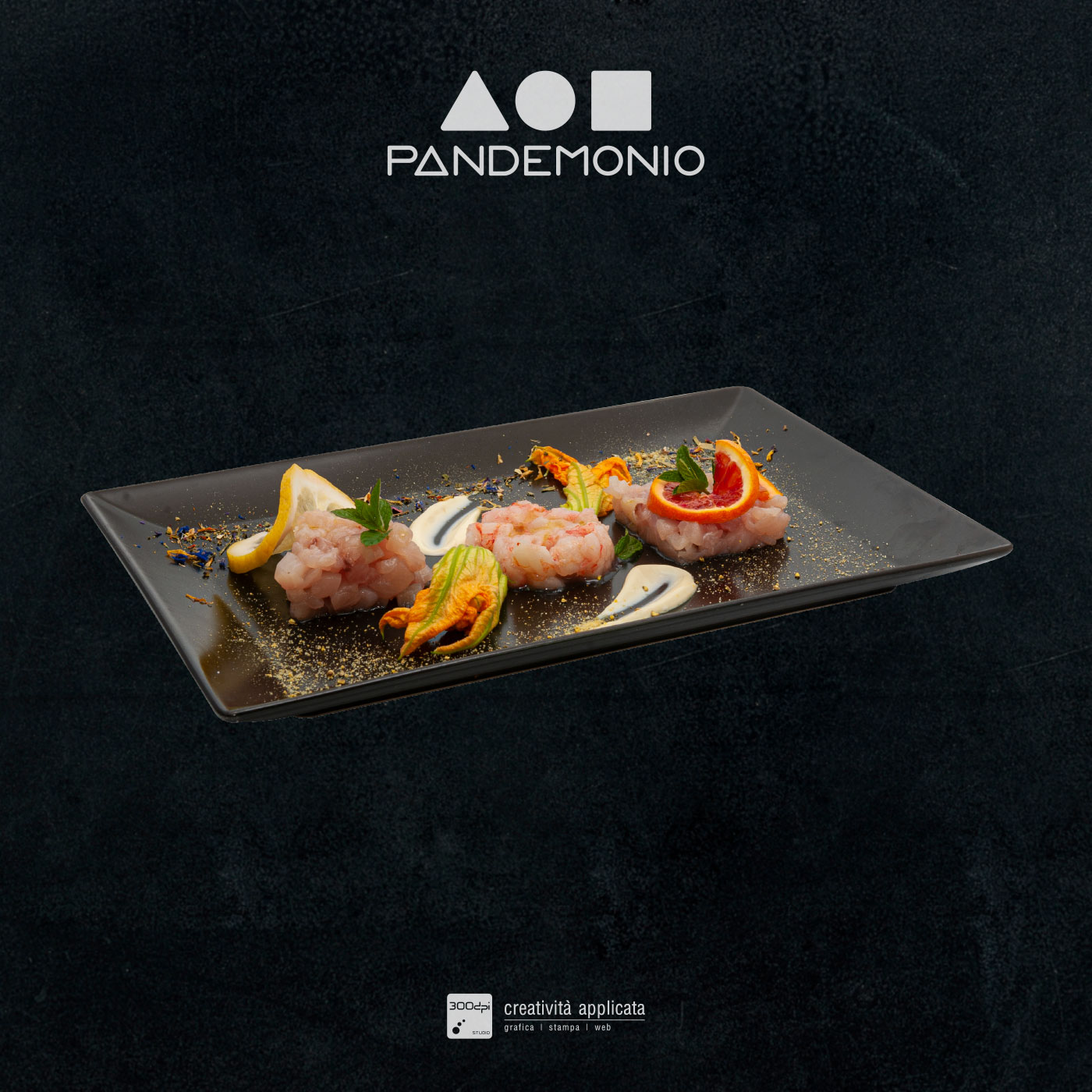 Tris di tartare di pesce Pandemonio – 300dpi STUDIO Spoleto-Rimini